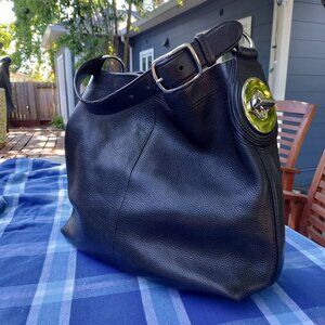 Coach F16535 Penelope Black Soft Leather Hobo bag purse